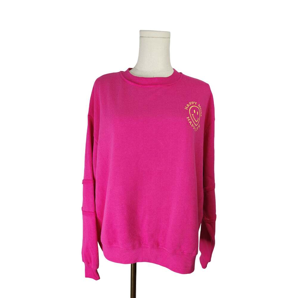 Way to Celebrate! Happy Mom Happy Life Graphic Sweatshirt Size M (8-10)